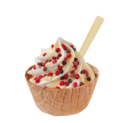 Sundae Extra Cheesecake Himbeere Mix Schokolade,Soft Ice Corner,Angelo,Good Choice;Klein 3,35 - Gross 3,85